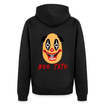 Scary Potato Clown Potatoes - Unisex Premium Bio Zip Hoodie - Schwarz - Hinten - Nico (187cm)
