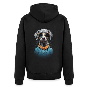 Esthétique Braque de Weimar Chien Streetwear - Veste à capuche bio Premium Unisexe - noir - Dos - Nico (187cm)