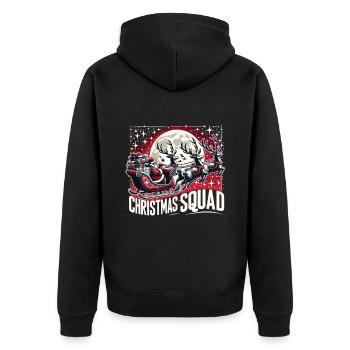 Christmas Squad - Unisex Premium Organic Zip Hoodie - black - Back - Nico (187cm)