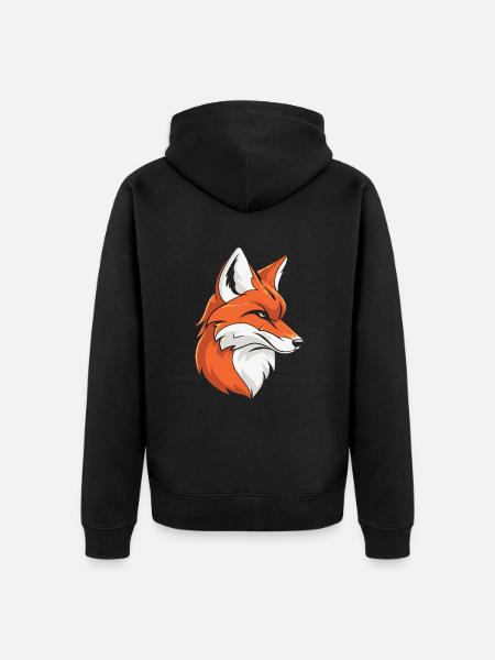 Fuchs Cool - Unisex Premium Bio Zip Hoodie - Schwarz