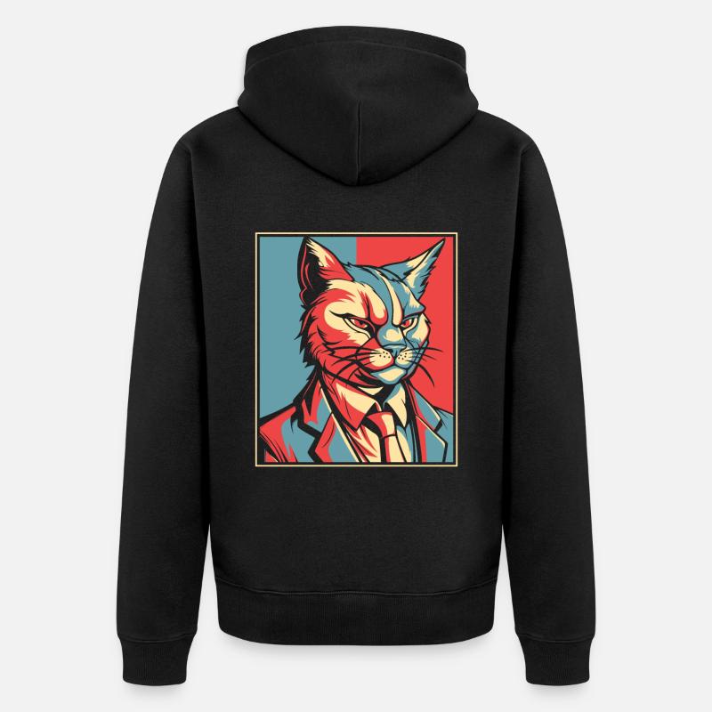 Chat - Veste à capuche bio Premium Unisexe - noir