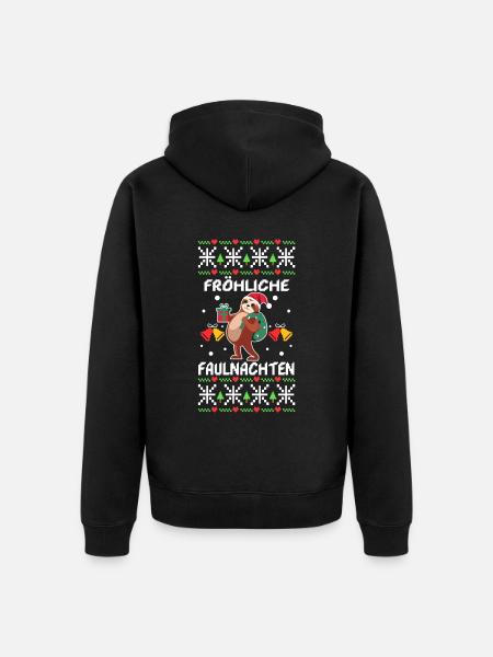 Fröhliche Faulnachten - Unisex Premium Bio Zip Hoodie - Schwarz