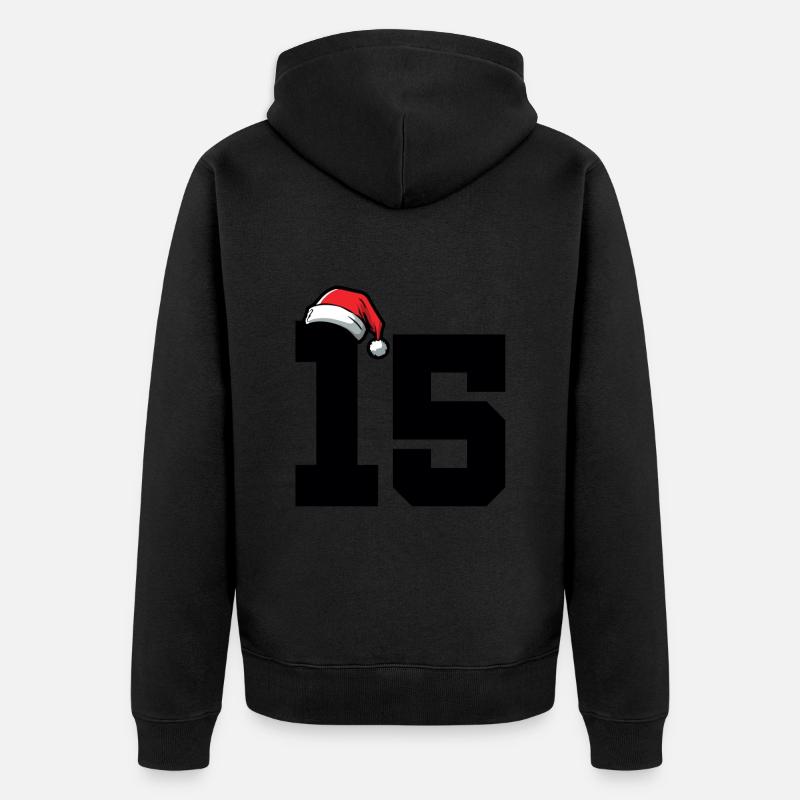 15 Numéro de Noël - Veste à capuche bio Premium Unisexe - noir