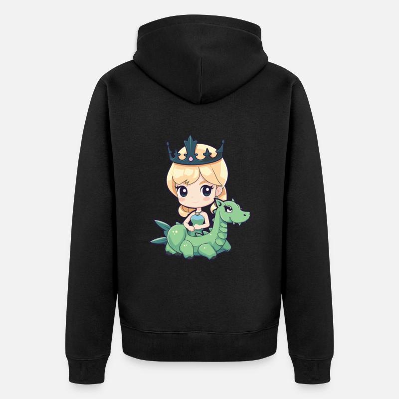 Bande dessinée Princesse Dragon - Veste à capuche bio Premium Unisexe - noir