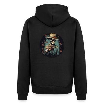 Violinist-Musiker Geigen Country-Musik-Instrument - Unisex Premium Bio Zip Hoodie - Schwarz - Hinten - Nico (187cm)