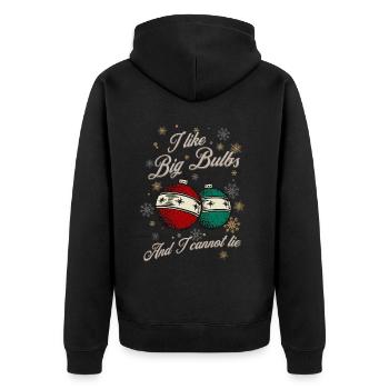 J’aime Big Bulbs et je ne peux pas mentir - Noël - Veste à capuche bio Premium Unisexe - noir - Dos - Nico (187cm)