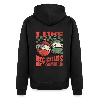J’aime Big Bulbs et je ne peux pas mentir - Noël - Veste à capuche bio Premium Unisexe - noir - Dos - Nico (187cm)