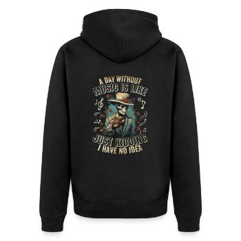 Violinist-Musiker Geigen Musik-Instrumente Geiger - Unisex Premium Bio Zip Hoodie - Schwarz - Hinten - Nico (187cm)