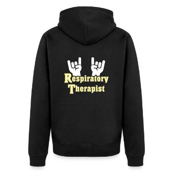 Respiratory Therapist Respiratory Therapy - Unisex Premium Organic Zip Hoodie - black - Back - Nico (187cm)