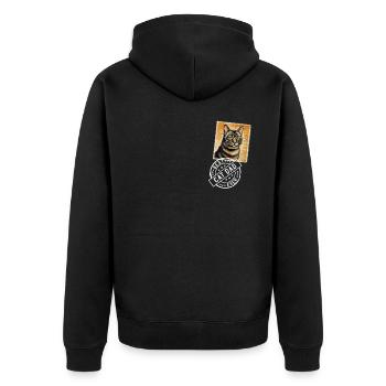 Katzen Papa Katze Katzenstempel Katzenväter - Unisex Premium Bio Zip Hoodie - Schwarz - Hinten - Nico (187cm)