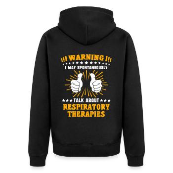 Respiratory Therapist Respiratory Therapy - Unisex Premium Organic Zip Hoodie - black - Back - Nico (187cm)