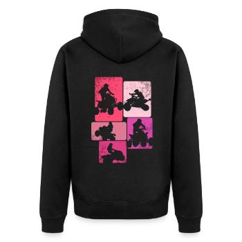 ATV Quad Bike Girl Allradfahrzeuge - Unisex Premium Bio Zip Hoodie - Schwarz - Hinten - Nico (187cm)