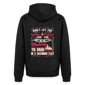 ATV Quad Bike Girl Allradfahrzeuge - Unisex Premium Bio Zip Hoodie - Schwarz - Hinten - Nico (187cm)