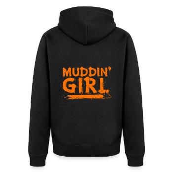 ATV Quad Bike Girl Allradfahrzeuge - Unisex Premium Bio Zip Hoodie - Schwarz - Hinten - Nico (187cm)