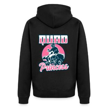 ATV Quad Bike Girl Allradfahrzeuge - Unisex Premium Bio Zip Hoodie - Schwarz - Hinten - Nico (187cm)