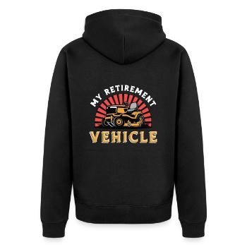 Tondeuse Mon Véhicule De Retraite Tracteur À Gazon Tonte - Veste à capuche bio Premium Unisexe - noir - Dos - Nico (187cm)
