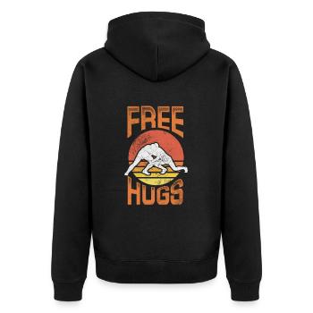 Wrestling - Unisex Premium Bio Zip Hoodie - Schwarz - Hinten - Nico (187cm)