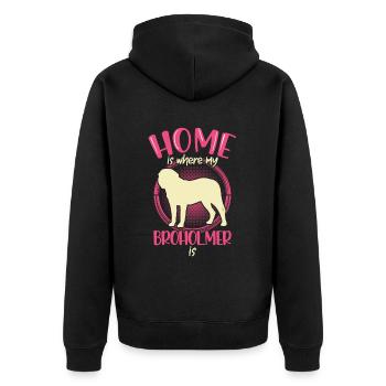 Home is where my Broholmer is - Unisex Premium Organic Zip Hoodie - black - Back - Nico (187cm)