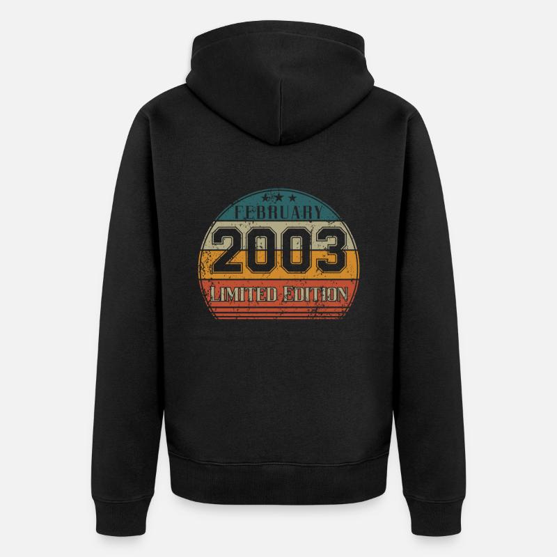 Anniversaire - Edition Limitée Février 2003 - Veste à capuche bio Premium Unisexe - noir
