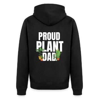 Proud Plant Dad Cool Gardener Garden Plant Lover - Unisex Premium Bio Zip Hoodie - Schwarz - Hinten - Nico (187cm)