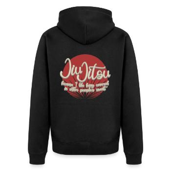 Ju-Jitsu Sweat Brasilian Jiu-Jitsu BJJ - Unisex Premium Organic Zip Hoodie - black - Back - Nico (187cm)