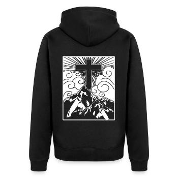 Croix Jésus-Christ Christianisme - Veste à capuche bio Premium Unisexe - noir - Dos - Nico (187cm)