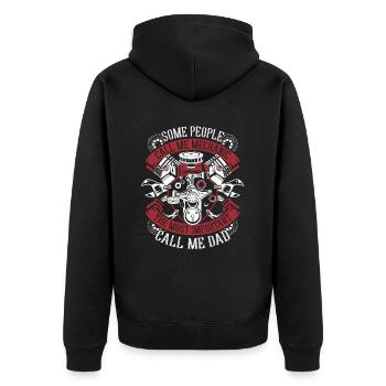 Some People Call Me Mechanic Most Important Call - Unisex Premium Organic Zip Hoodie - black - Back - Nico (187cm)