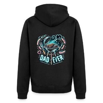 Best Dad Ever - Unisex Premium Bio Zip Hoodie - Schwarz - Hinten - Nico (187cm)