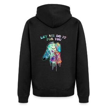 Drôle de chien Barzoï Meme Pop Art - Veste à capuche bio Premium Unisexe - noir - Dos - Nico (187cm)