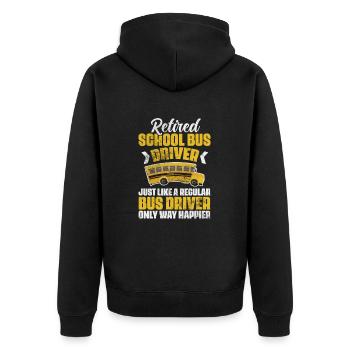 Busfahrer - Unisex Premium Bio Zip Hoodie - Schwarz - Hinten - Nico (187cm)