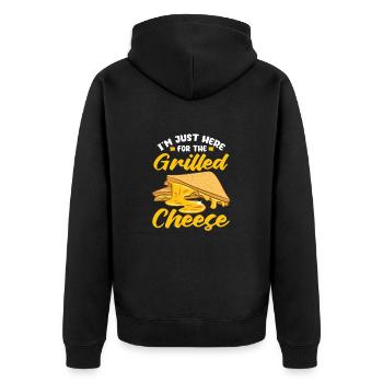 Cheese Cheesecake Food Gift - Unisex Premium Organic Zip Hoodie - black - Back - Nico (187cm)