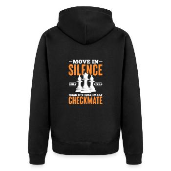 Chess Chessboard Checkmate Chess Player - Unisex Premium Organic Zip Hoodie - black - Back - Nico (187cm)
