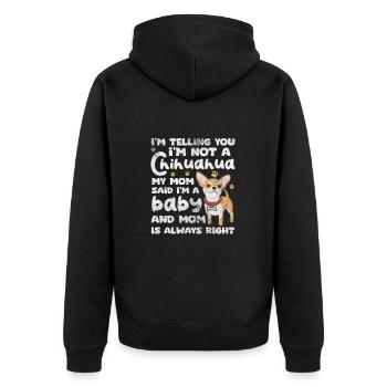 Chihuahua - Unisex Premium Bio Zip Hoodie - Schwarz - Hinten - Nico (187cm)
