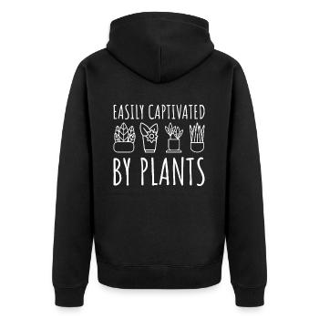 Easily Captivated by Plants Gardener Gardening Pla - Unisex Premium Bio Zip Hoodie - Schwarz - Hinten - Nico (187cm)