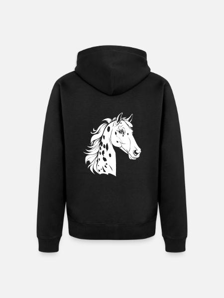 Pferd Reitsport - Unisex Premium Bio Zip Hoodie - Schwarz