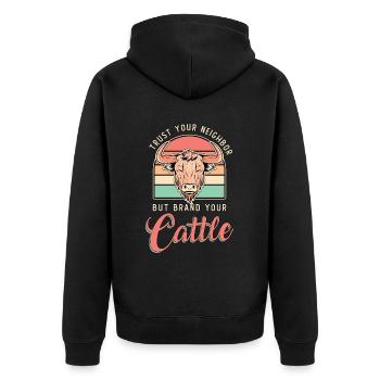 Élevage de bétail Faites confiance aux animaux de la ferme de vos voisins - Veste à capuche bio Premium Unisexe - noir - Dos - Nico (187cm)