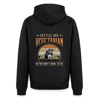 Les bovins d'élevage de bétail sont des producteurs laitiers végétariens - Veste à capuche bio Premium Unisexe - noir - Dos - Nico (187cm)