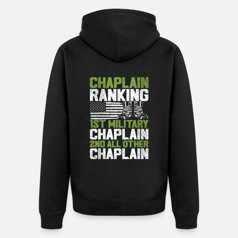 chaplain, chaplain, cleric - Unisex Premium Organic Zip Hoodie - black