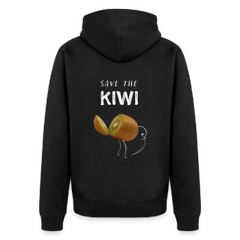 Kiwi Bird National Animal New Zealand Animal Welfare - Unisex Premium Organic Zip Hoodie - black - Back - Nico (187cm)