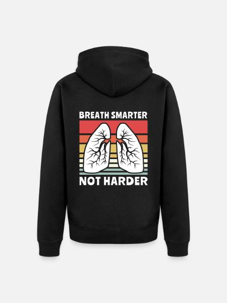 Atemtherapeut Lunge - Unisex Premium Bio Zip Hoodie - Schwarz