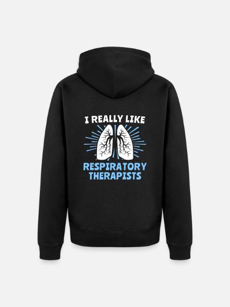 Respiratory Therapist Lung Breathing - Unisex Premium Organic Zip Hoodie - black