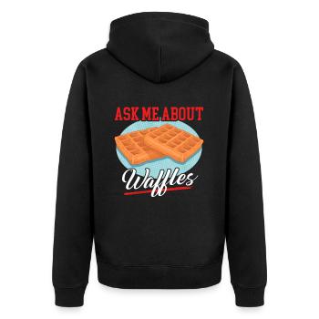 Waffle Waffle Lover Waffles Gift - Unisex Premium Organic Zip Hoodie - black - Back - Nico (187cm)