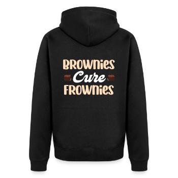 Brownies Cure Frownies Fudge Biscuit Guimauve - Veste à capuche bio Premium Unisexe - noir - Dos - Nico (187cm)