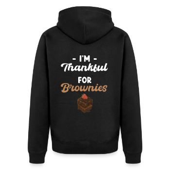 Je suis reconnaissant pour le biscuit au fudge Brownies - Veste à capuche bio Premium Unisexe - noir - Dos - Nico (187cm)