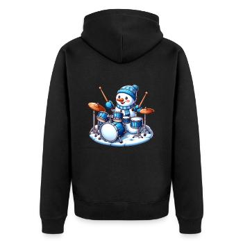 Santa Claus Martial Arts Merry Kickmas Martial - Unisex Premium Bio Zip Hoodie - Schwarz - Hinten - Nico (187cm)