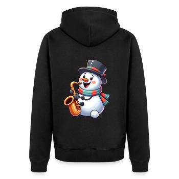 Conception d’instruments de musique de Noël - Veste à capuche bio Premium Unisexe - noir - Dos - Nico (187cm)