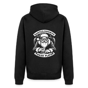 Père Noël Père Noël joueur de poker - Veste à capuche bio Premium Unisexe - noir - Dos - Nico (187cm)