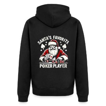 Père Noël Père Noël joueur de poker - Veste à capuche bio Premium Unisexe - noir - Dos - Nico (187cm)
