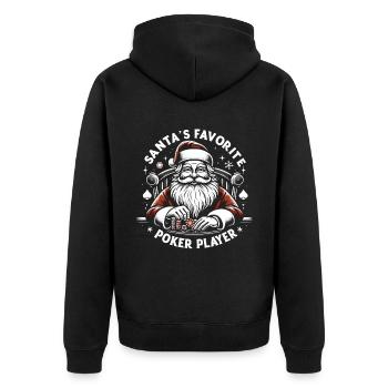 Père Noël Père Noël joueur de poker - Veste à capuche bio Premium Unisexe - noir - Dos - Nico (187cm)
