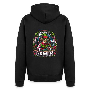 Noël Elf Gaming Noël Gamer - Veste à capuche bio Premium Unisexe - noir - Dos - Nico (187cm)